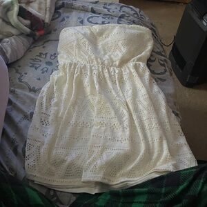 No Boundaries White Strapless Dress